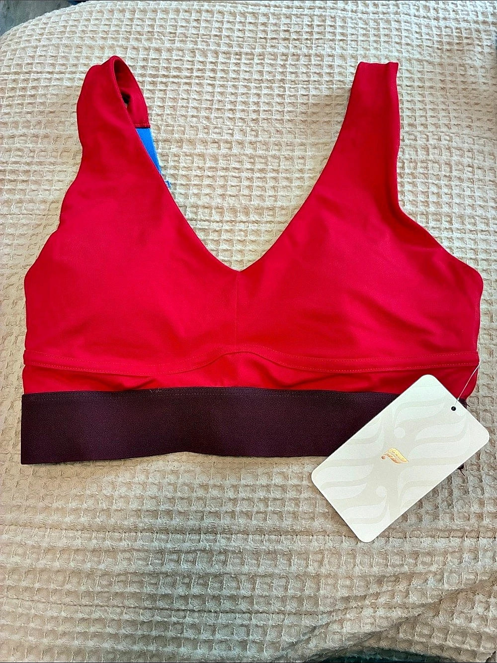 Fabletics All Day Every Day Low Impact Bra Red & Purple Medium NWT